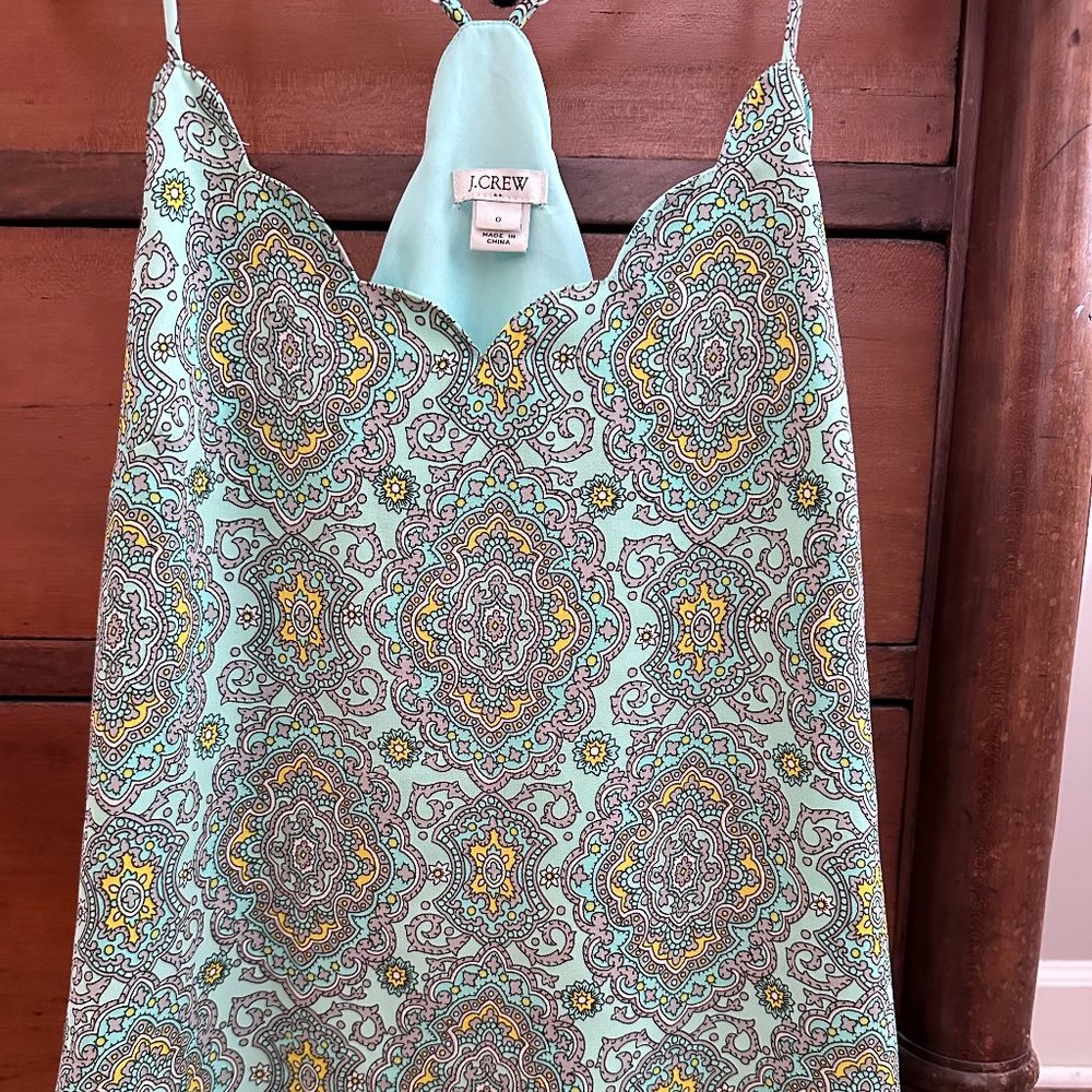 J. Crew Blue Paisley Scalloped Cami